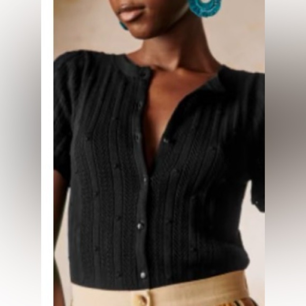 Sézane Davie Cardigan Noir Black Size S Excellent Condition Like New